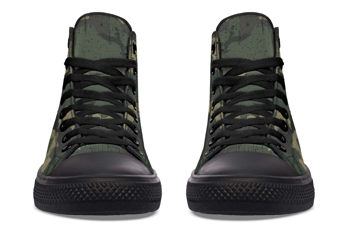 Men's And Women's Fashion Color Printing High-top Canvas Shoes