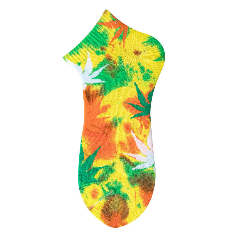 Tie-dye Shallow Cotton Boat Socks