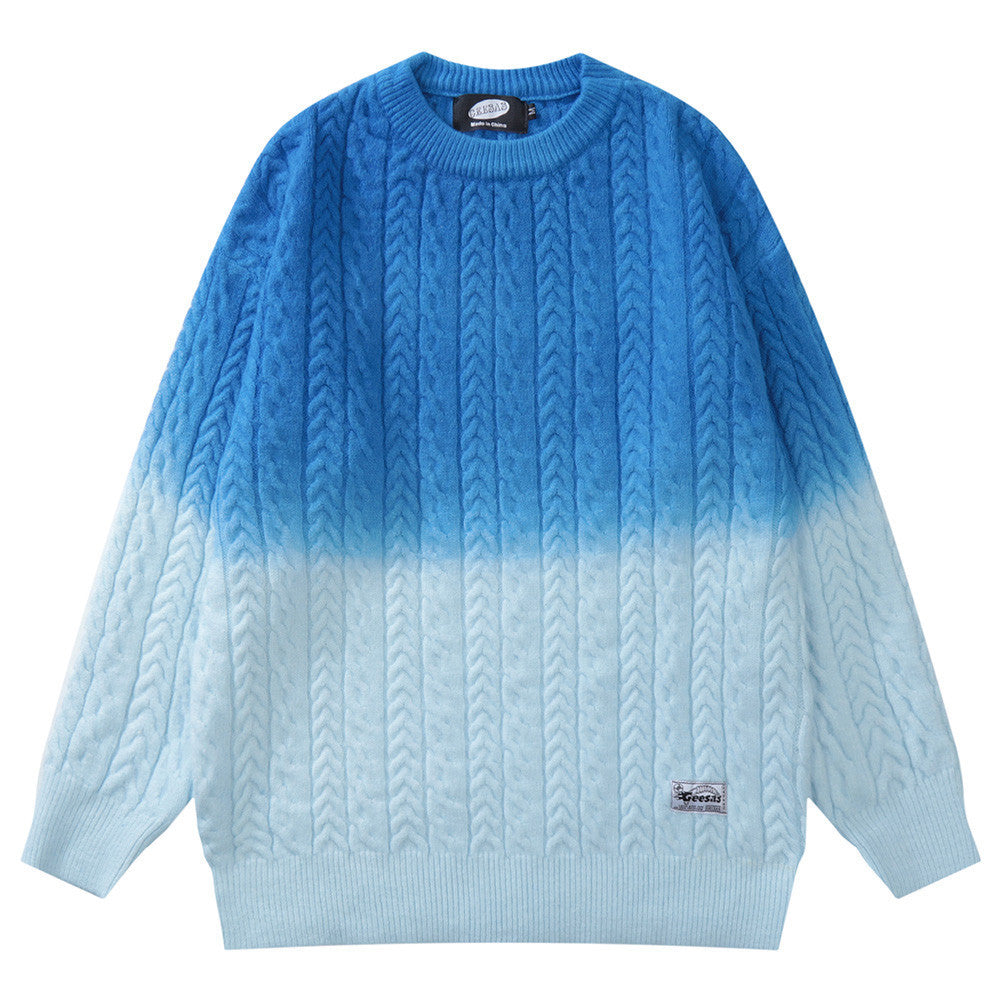 Contrast Dye Gradient Sweater Men's Loose Fit
