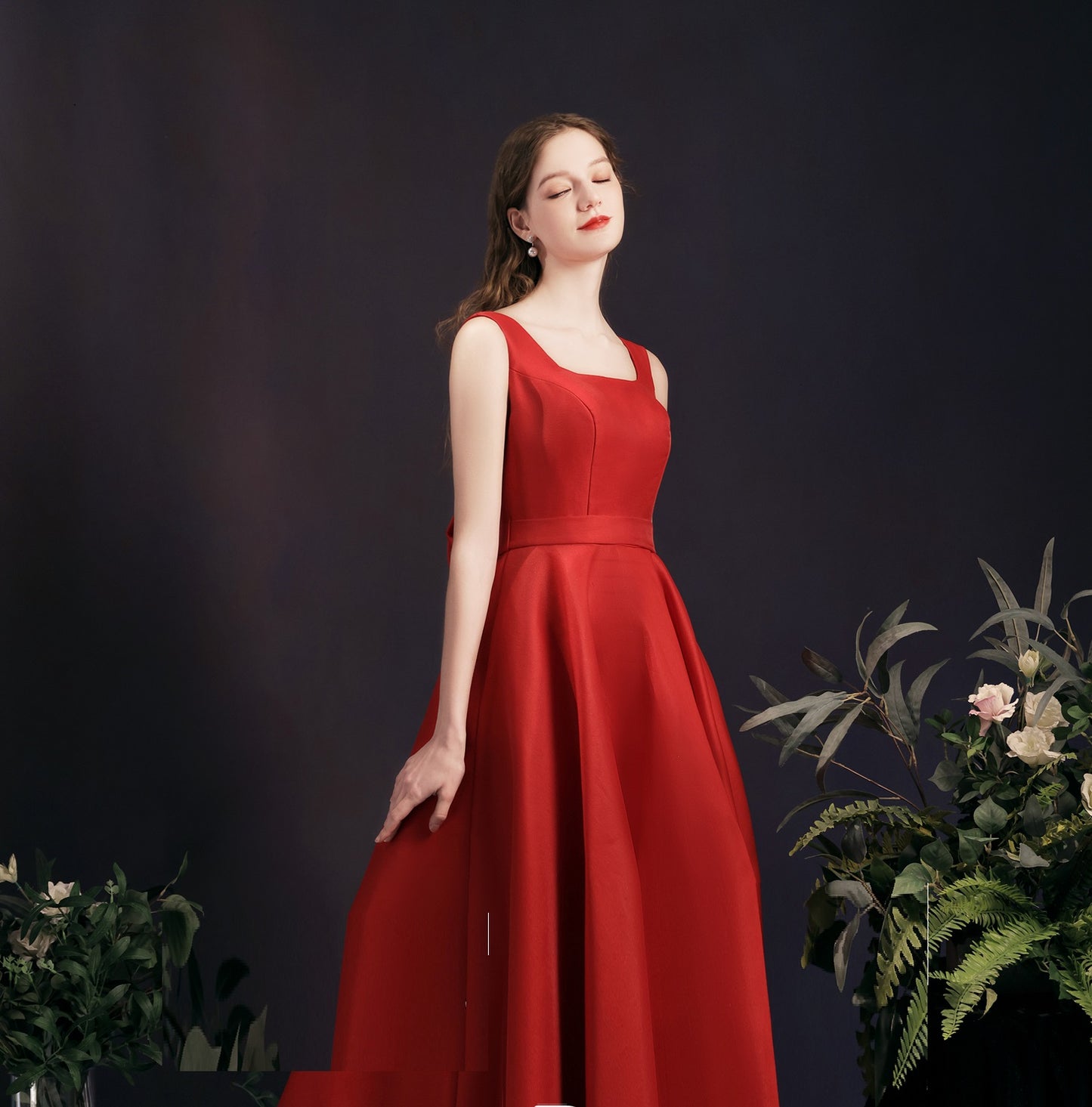 Retro Simple Dinner Backless Midi Dress For Women