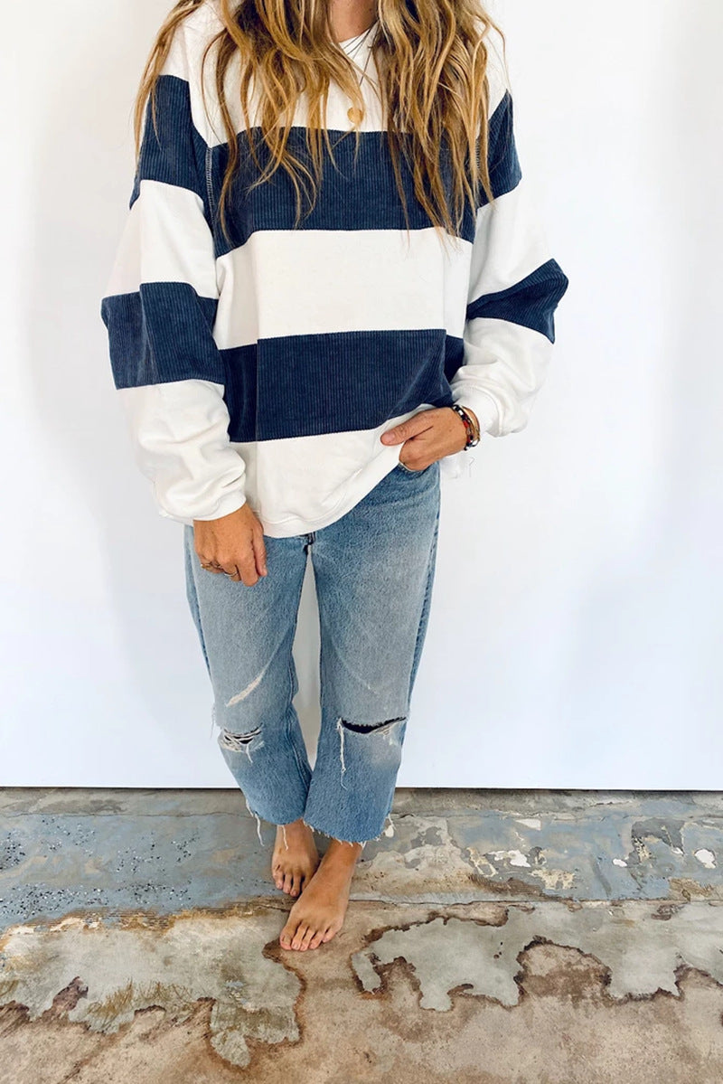 Corduroy Panel Loose Top