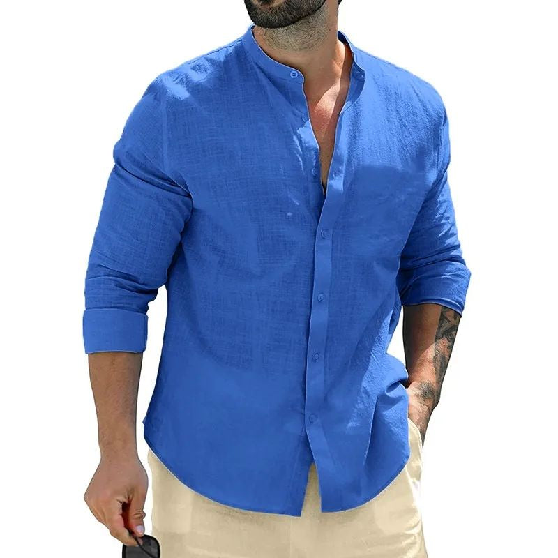 Autumn Mens Long Sleeve Shirts Cotton Business  Men