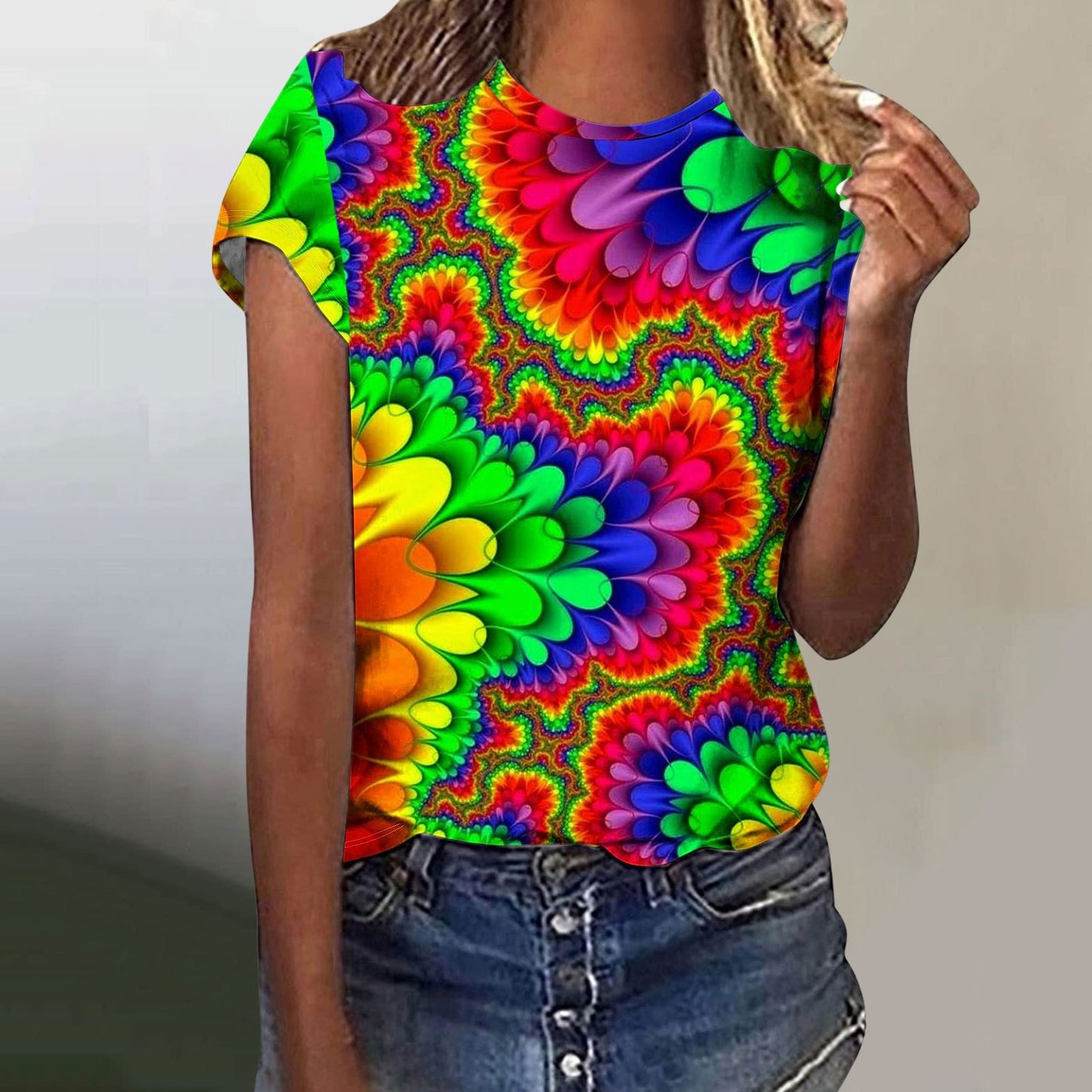 Digital Printing Butterfly Short Sleeve