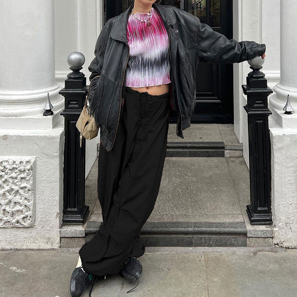 Loose Low Waist Casual Wide Leg Pants