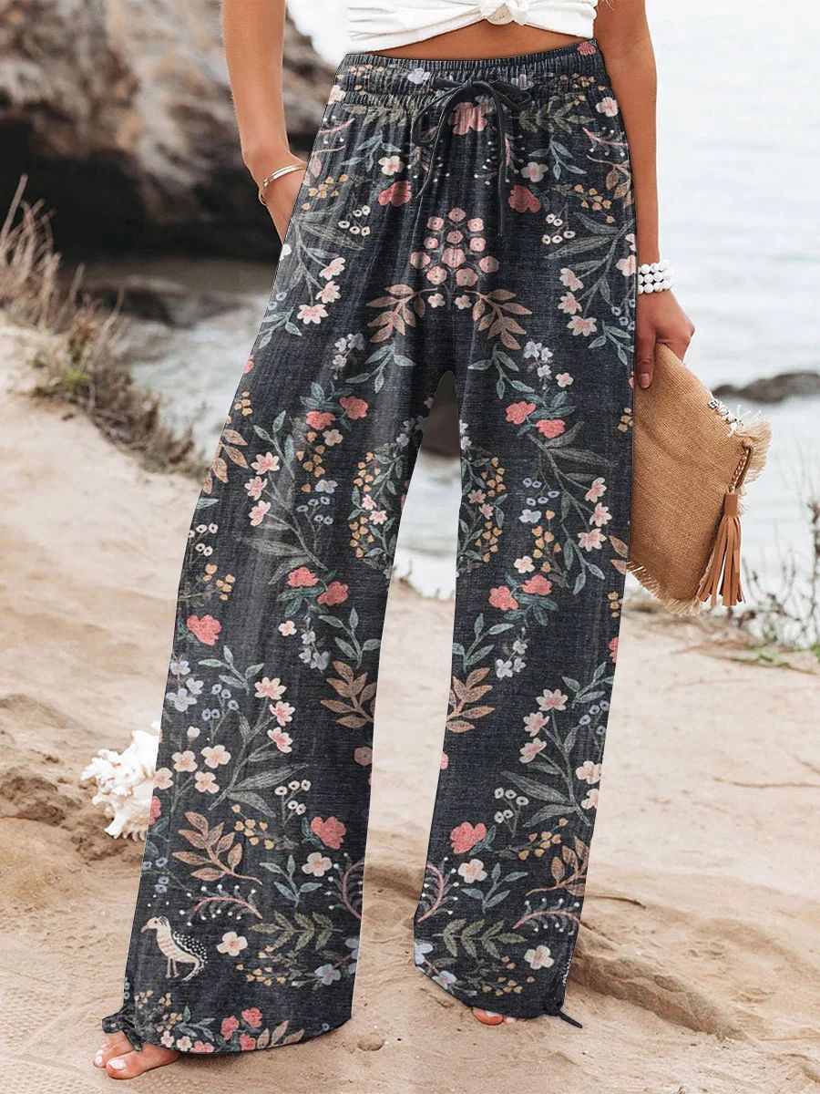 Ethnic Pattern Floral Print Casual Jumpsuit