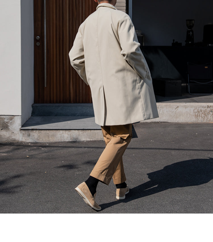Men's Anti-wrinkle Draping Casual Coat Mid-length Trench Coat