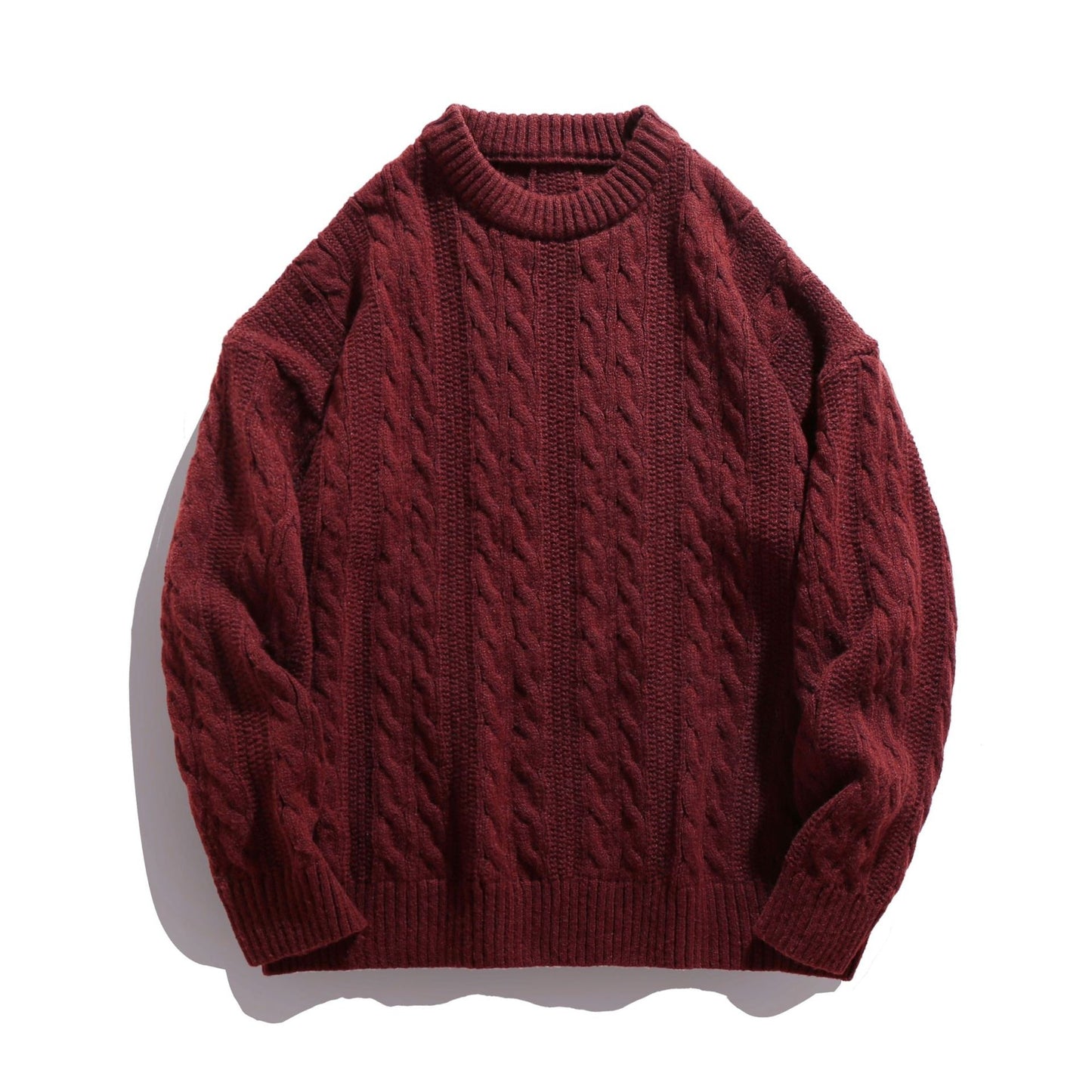 Rundhalset Løs Snoet Sweater til Herre – Par