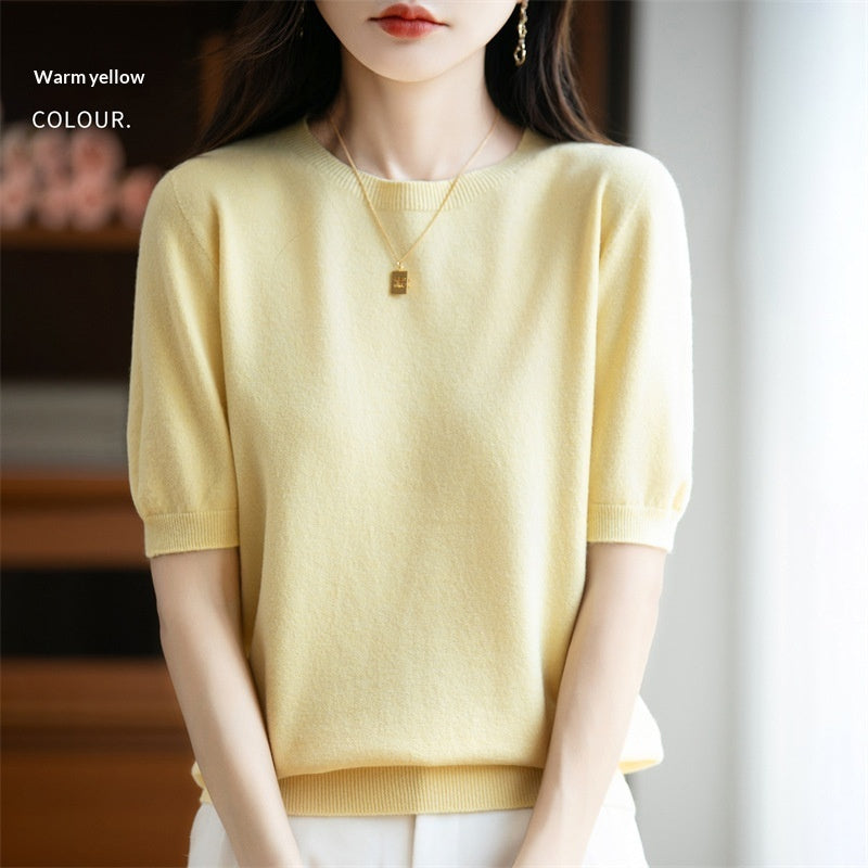 Women's Loose Casual Short-sleeved Minimalist Sweater