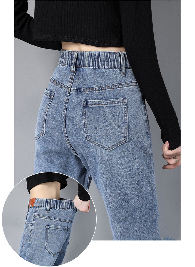 Jeans Straight Loose High Waist Daddy Harlan Women's Pants