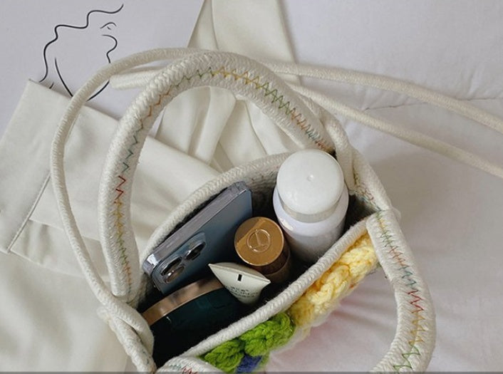 Cotton String Small Round Trendy All-match Seaside Beach Weaving Shoulder Messenger Bag
