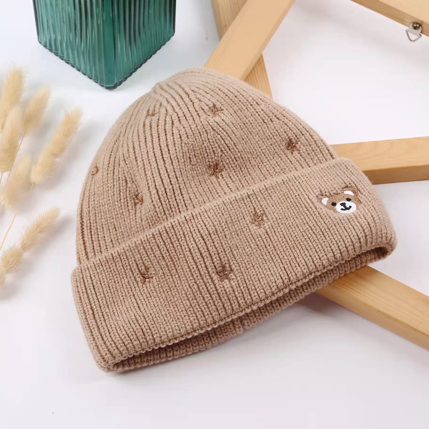 Ins Fashionable New Cute Teddy Bear Knitted Hat