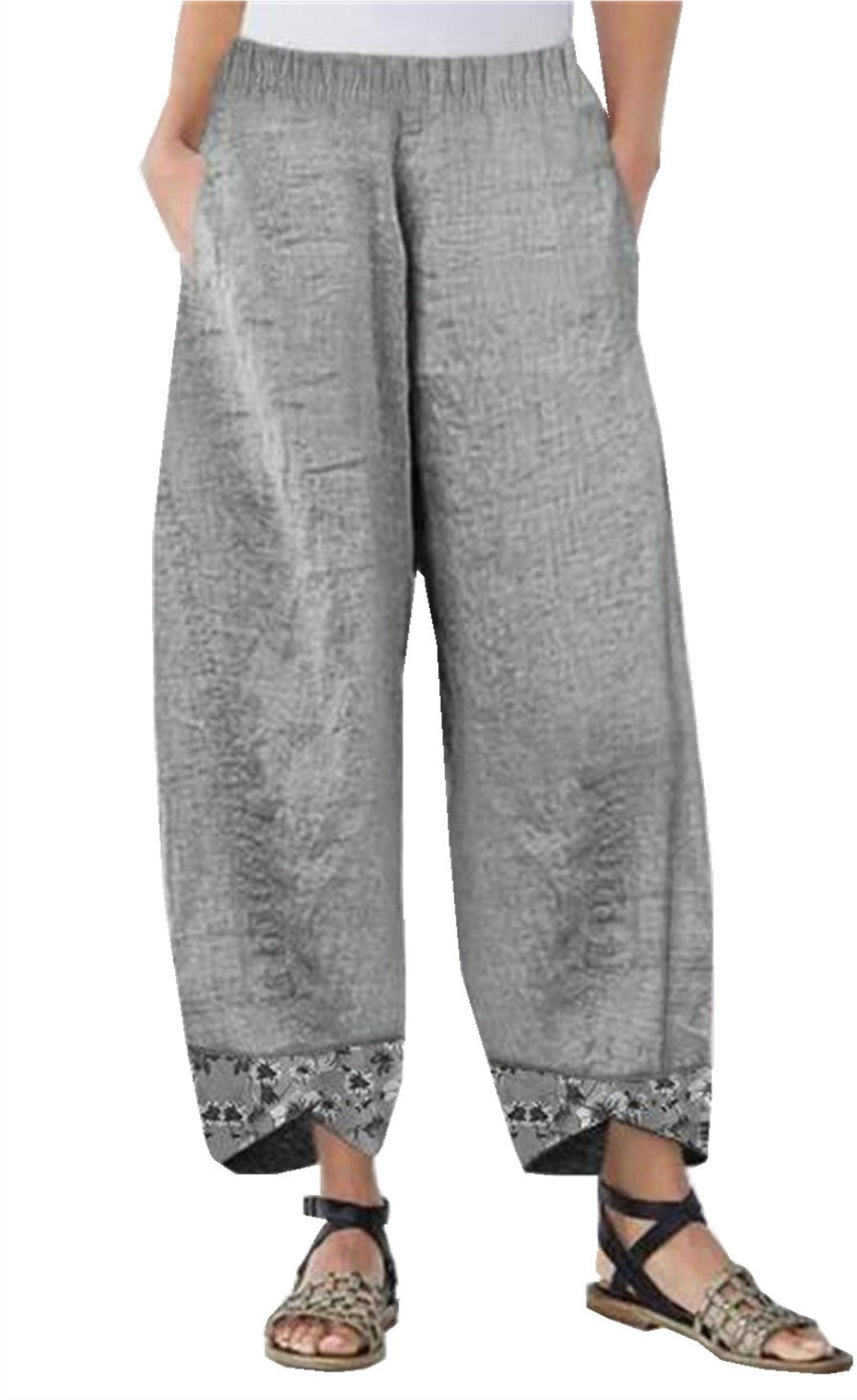 Womens Printed Patchwork Pants Printed Patchwork Skinny Pants