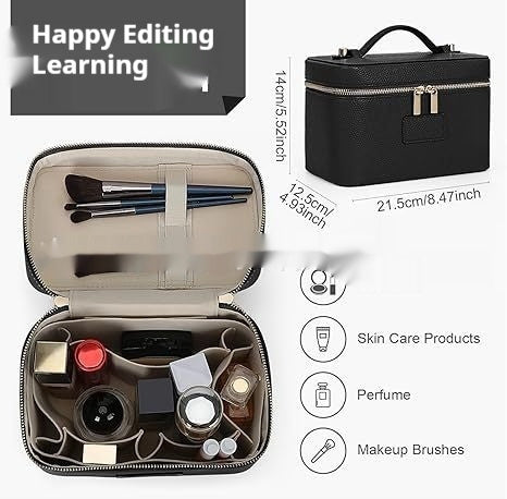 Luxury Solid Color High-capacity PU Leather Portable