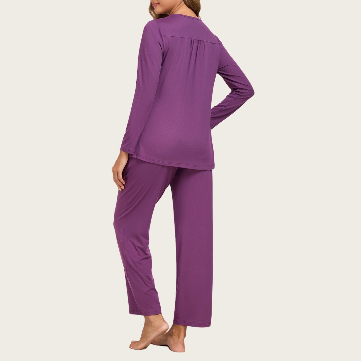 2-Piece Casual Christmas Pajama Set With Pockets