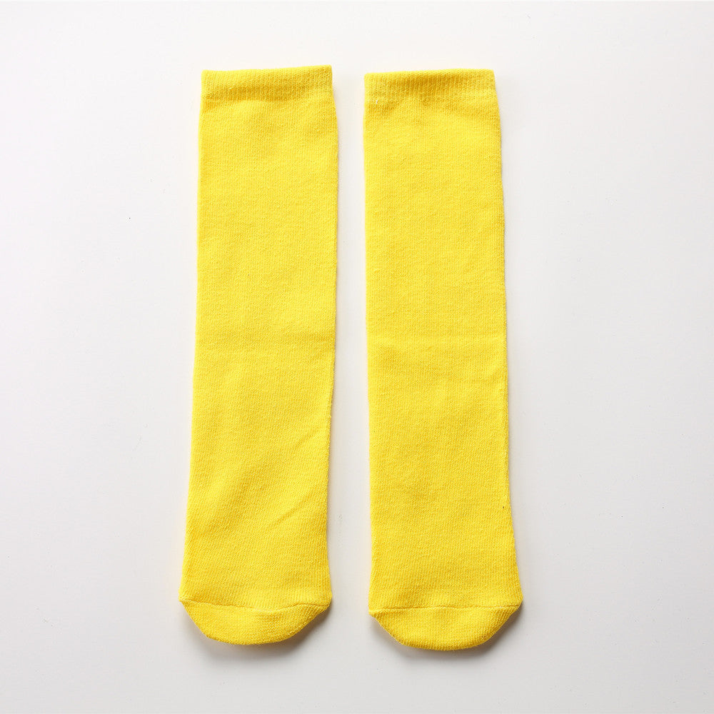 Solid Color Middle Tube Bright Color College Style Parent-child Socks