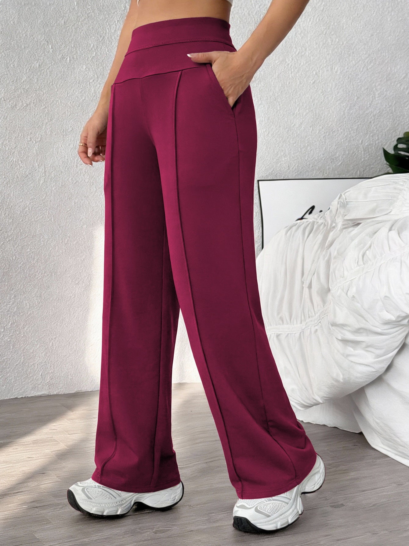 Womens Straight-leg Athletic Pants Loose-fitting Quick-dry Workout Wear