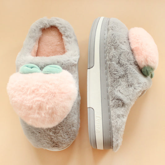 Wear High-heeled Thick-soled Non-slip Cotton Slippers Indoors And Outdoors