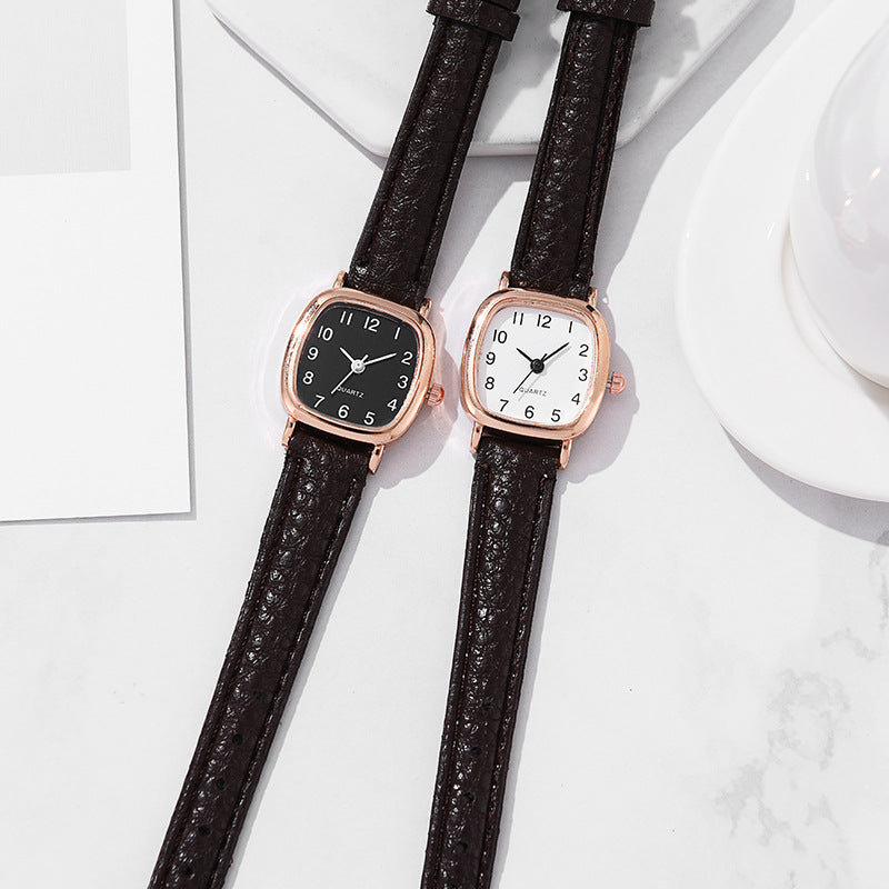 Women's Stainless Steel Imitation Leather Watch