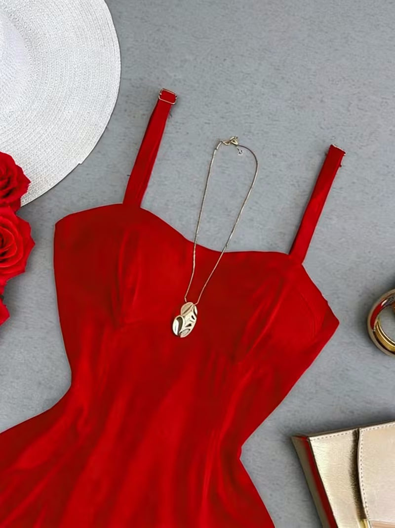 Women's Solid-Colored Casual All-Match Slip Dress