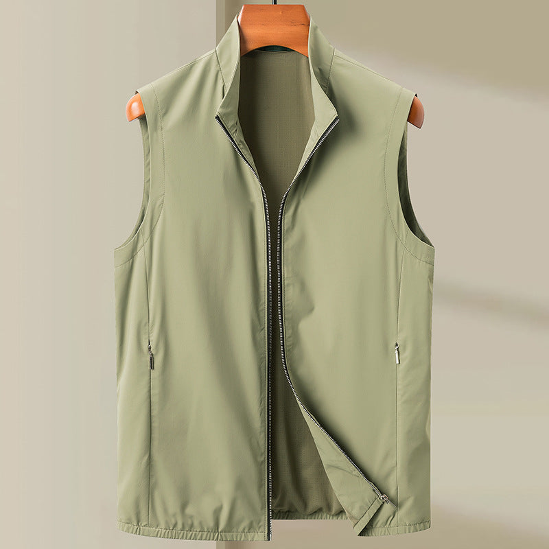 Casual Men's Vest Simple But Elegant Comfortable Lightweight Stand Collar Waistcoat
