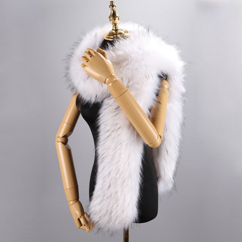 Women's Imitation Fox Fur Winter Extended Bib Shawl