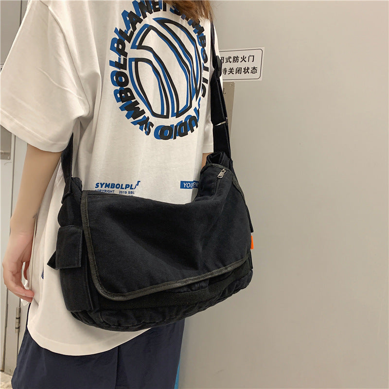 Simple Style Solid Color Tooling Single Shoulder Messenger Bag