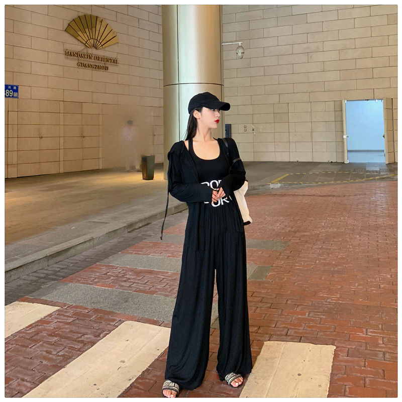Outerwear Wide-leg Pants Vest Casual Sportswear Set