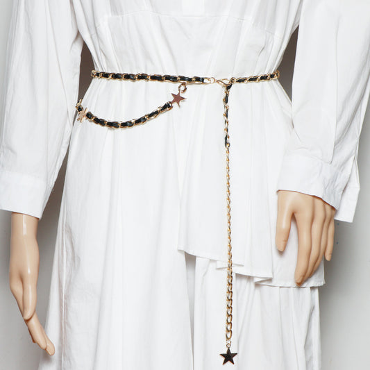 Wind Decoration Suit Thin Belt Fashion Chain Braided Waist Waist Girdle Seal