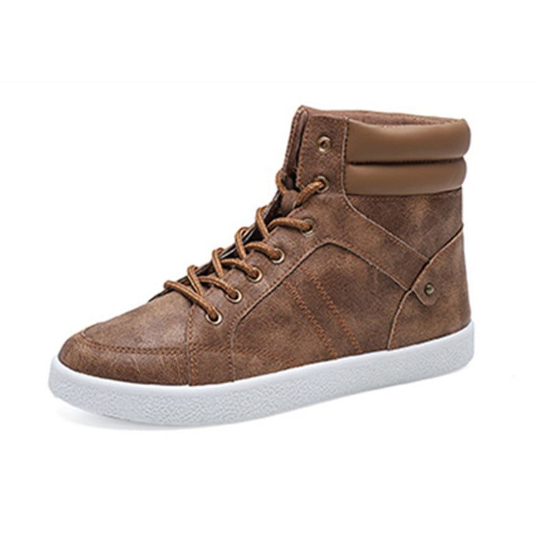 All Match Leather Boots Tide High Top