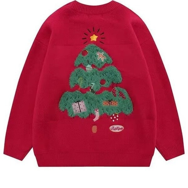 Jul design fornemmelse efterår og vinter løs par strik sweater