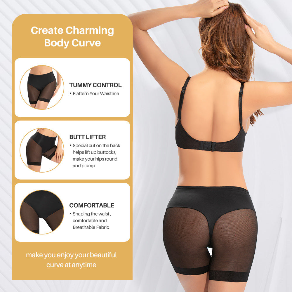High Waisted Tuck Pants Mesh Corset Hip Lifting Hip Training Pants