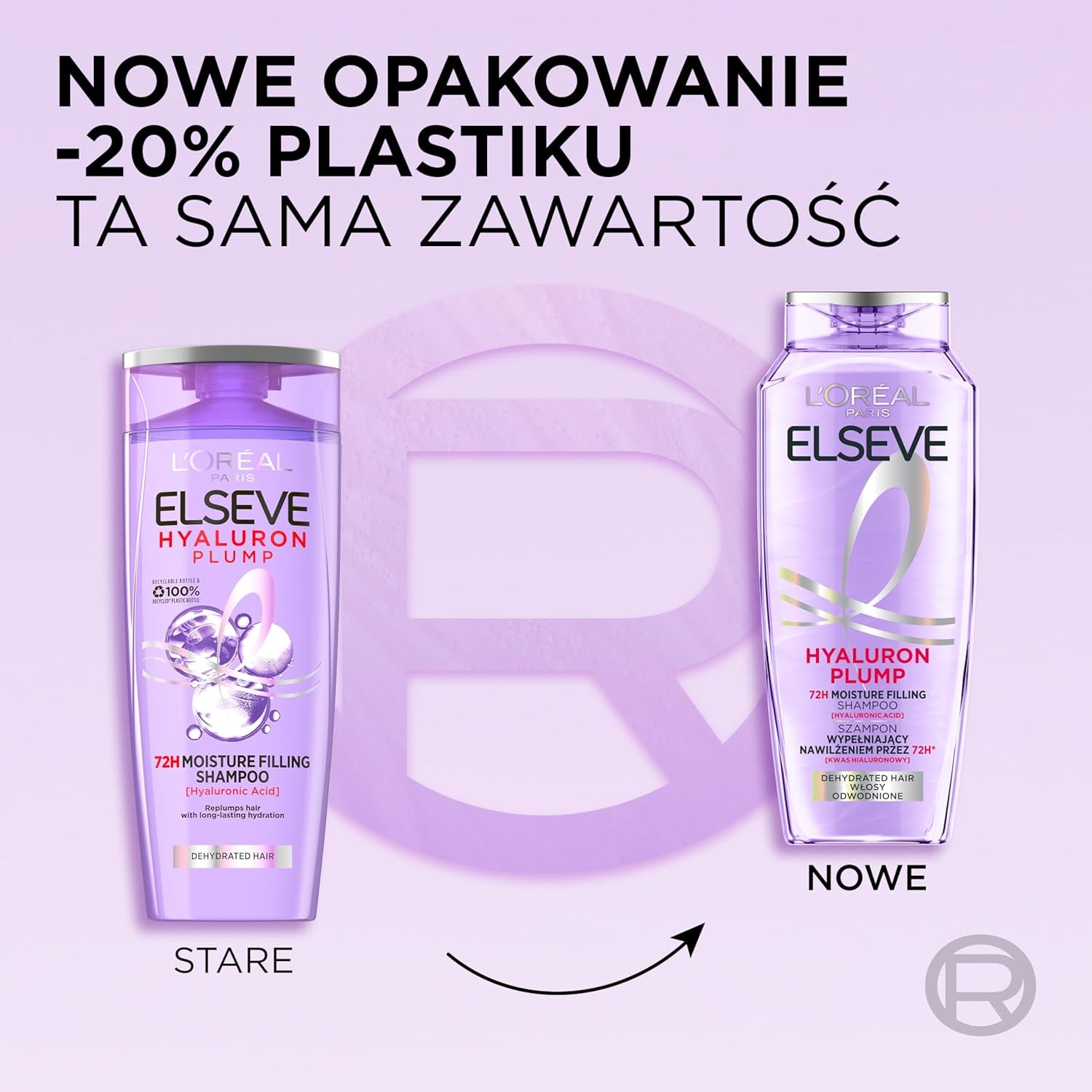 L'Oréal Paris Champú Hidratante Elvital Para Cabello Brillante Y Saludable, Con Ácido Hialurónico Para Un Impulso Hidratante, Hydra Hyaluronic, 400 Ml