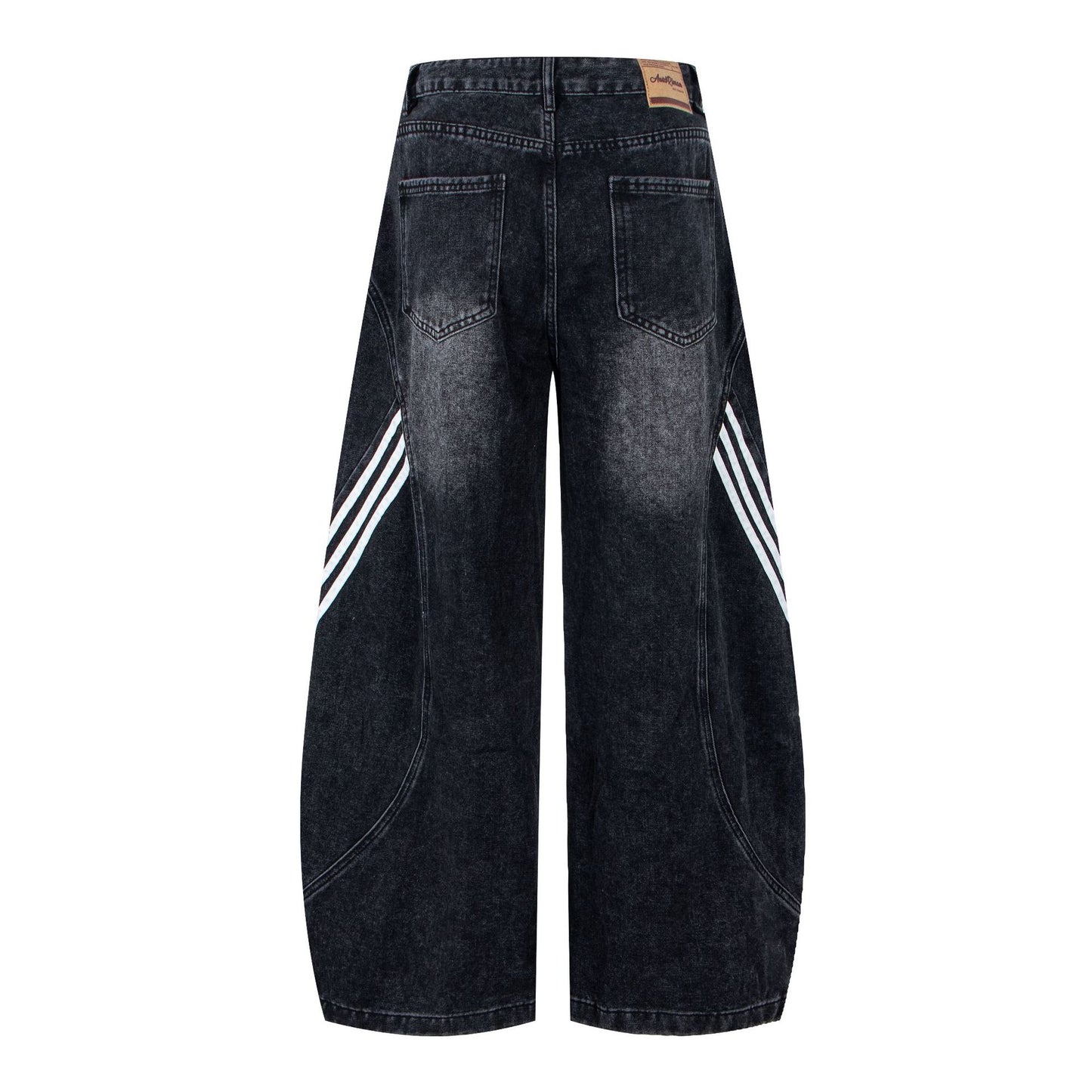 American-style Vintage Womens Wide-leg Denim Jeans