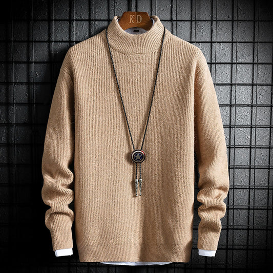 Winter Thickening Casual Long-sleeved Youth Loose Winter Half Turtleneck Sweater