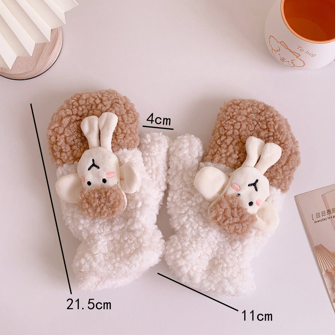 Cute Plush Cartoon Thick Cotton Gloves