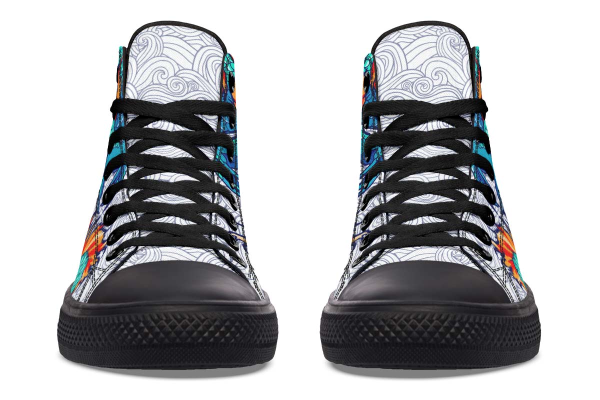 Printed Couple High-top Canvas Shoes