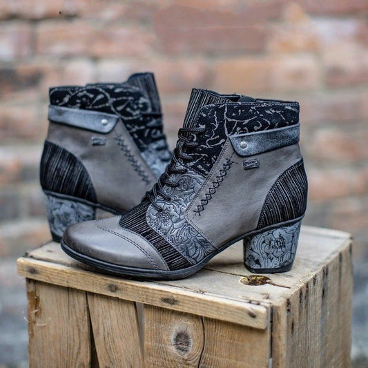 Autumn And Winter New Large Size Round Head High Heels
