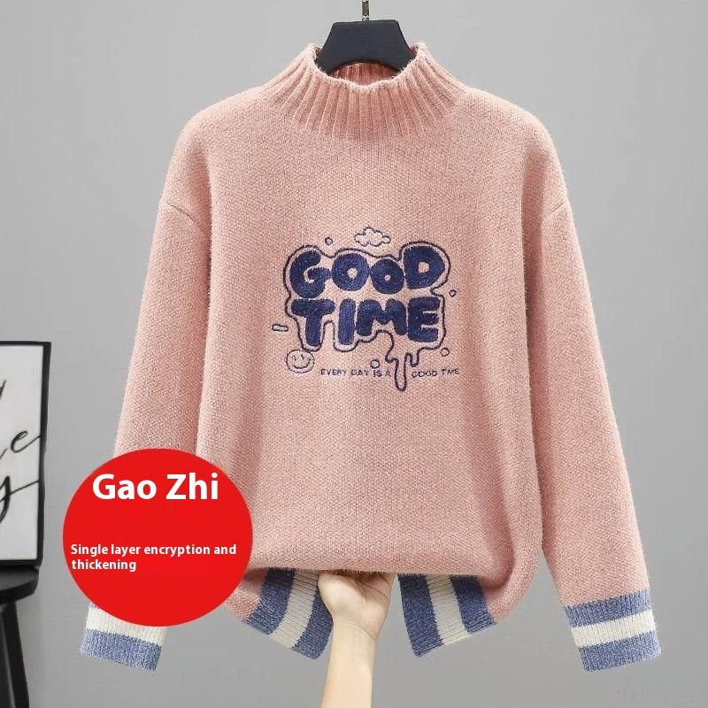 Sweater Inner Girl Winter Fleece-lined Thickened