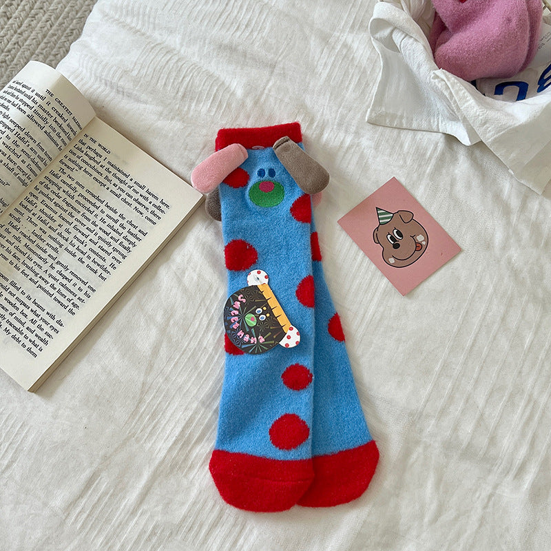 Three-dimensional Two Children's Mid-calf Socks
