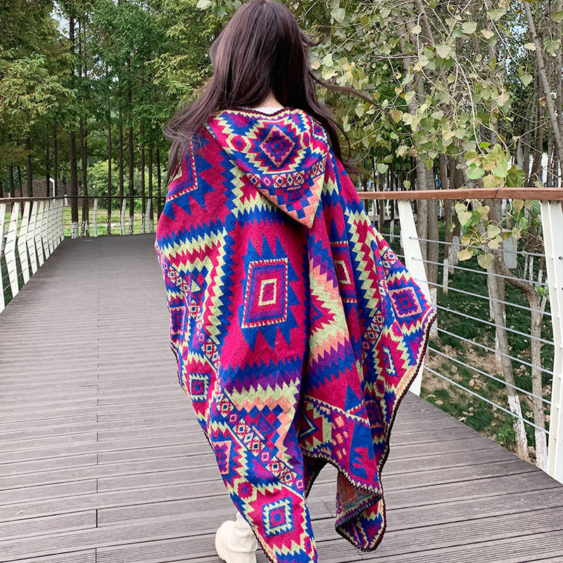 Travel Ethnic Style Women's Shawl Cloak