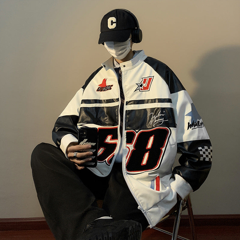 Men's Spring And Autumn Street Pilot Motorcycle Clothing Loose Top Jacket Coat