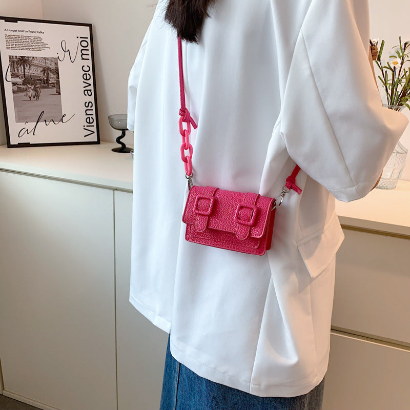Fashion Color Contrast Blooming Shoulder Crossbody Small Square Bag