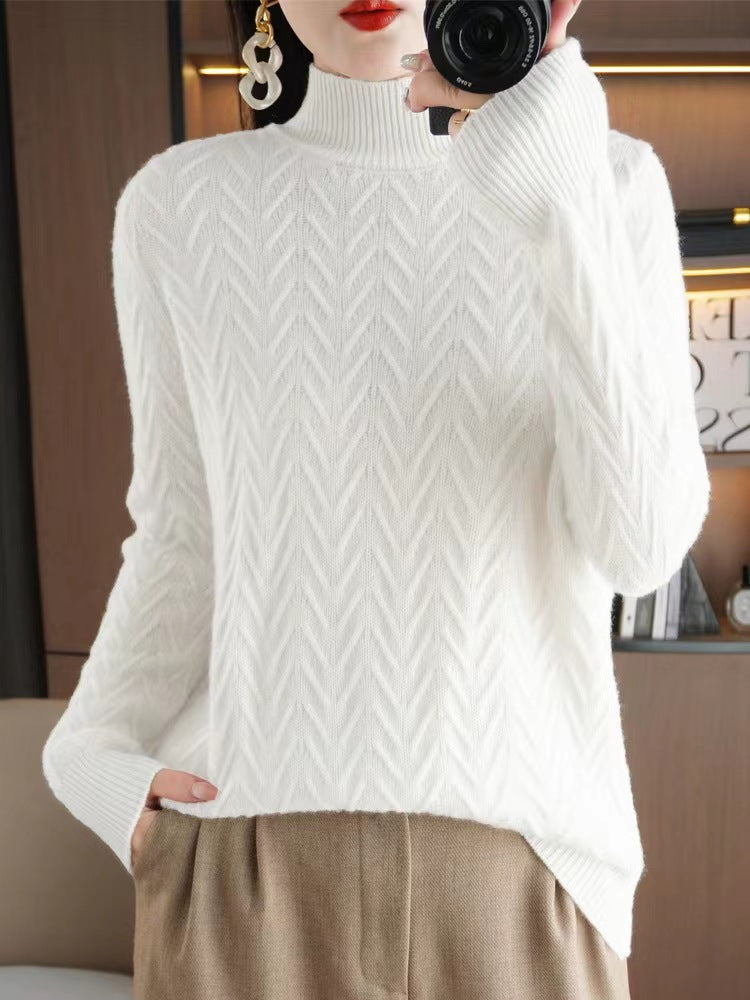 Mock Neck Sweater Women's Thick Loose All-matching