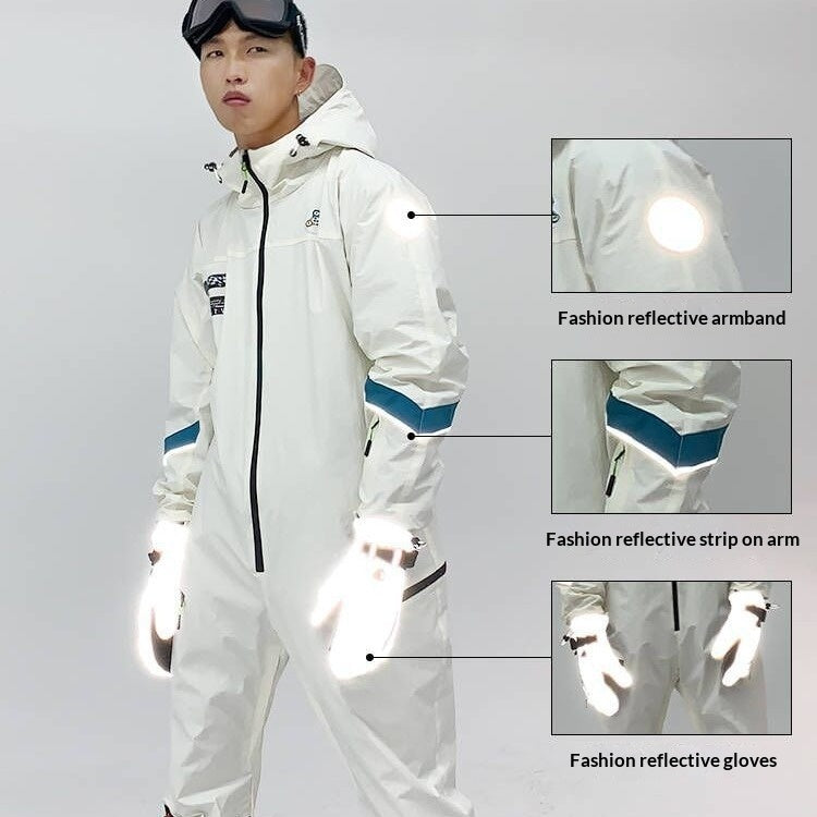 Single-board One-piece Ski Suit For Winterwindproof And Waterproof