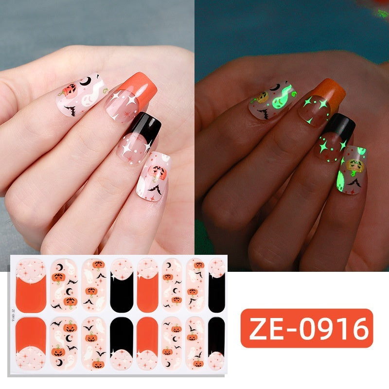Dark Ghost Pumpkin Skull Nail Sticker