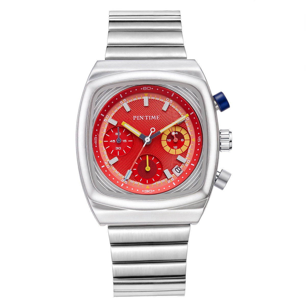 Mens Square Watch Multifunctional Six-hand Quartz Timepiece