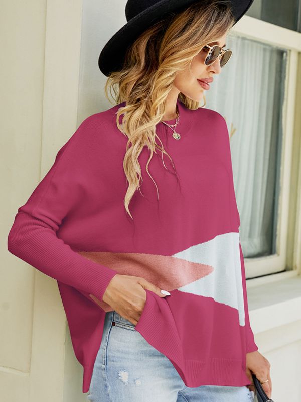 Women's Loose Batwing Sleeve Pullover Sweater