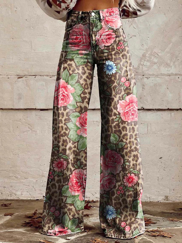 European And American Womens Flared Pure Cotton Jeans