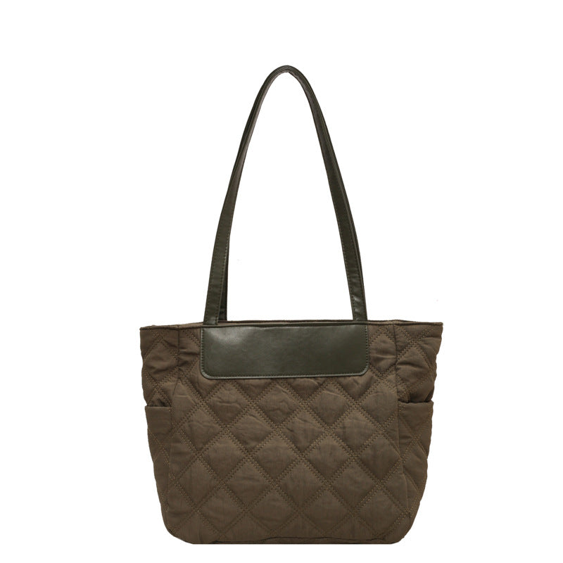 Rhombus Sewing Shoulder Bag Autumn And Winter Winter Luxury Women's Bag High Capacity Casual Commuting Personalized Handbags