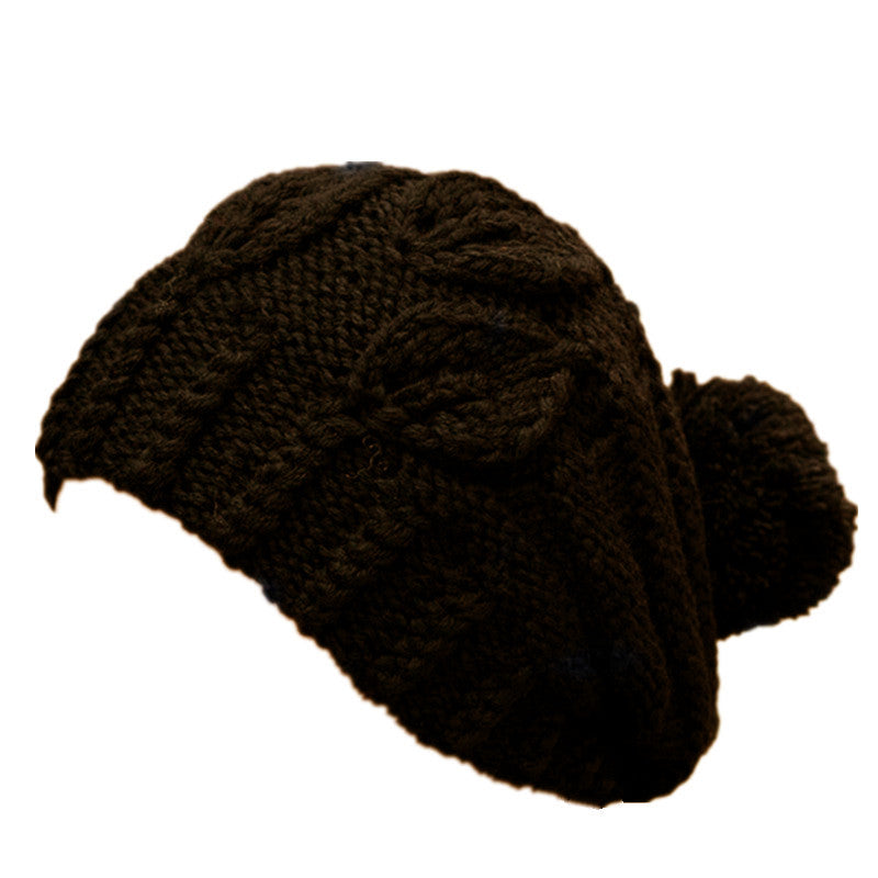 Women's Fashion Warm Solid Color Sweater Hat